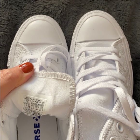 All White Leather Chucks (Converse)! - Picture 2 of 4
